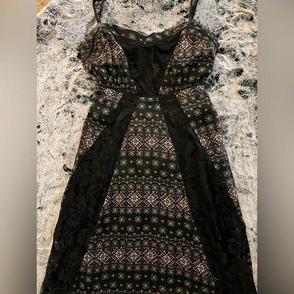 Hommage Los Angeles Sexy Maxi Boho Cut Out Dress Lace Multicolored Medium EUC - Picture 10 of 16